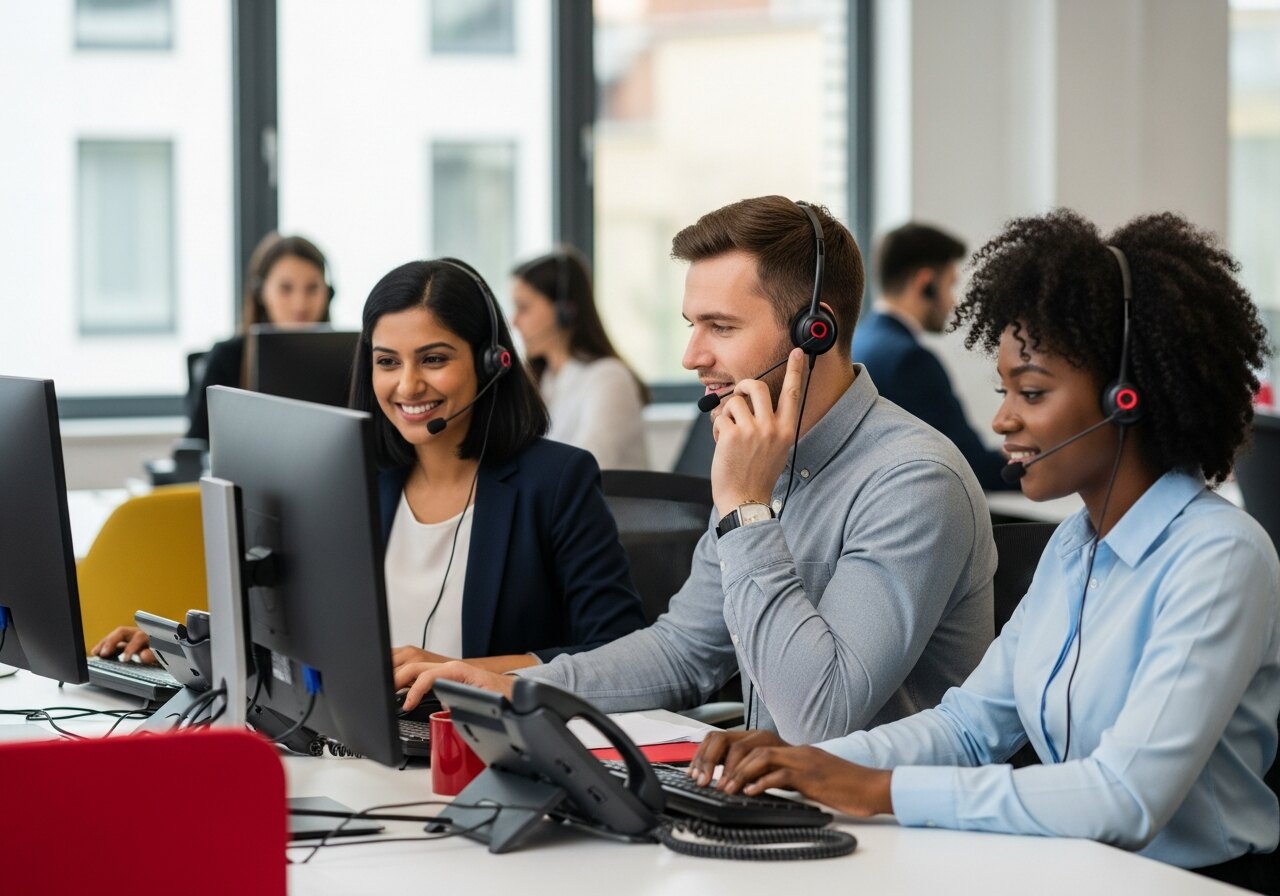 FULFIL.X customer support specialists at their desks